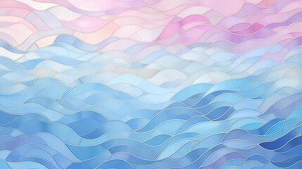 Fototapeta premium Abstract painting. Pastel shades of blue and pink. The play of light and shadow.