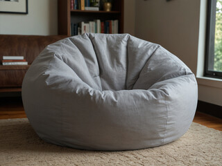 Plush bean bag chair adds comfort to stylish living room