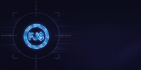 Fiji country currency neon sign