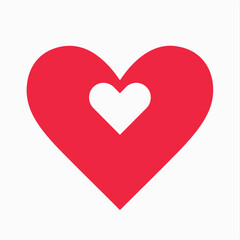 vector heart in white background