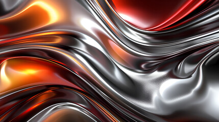 Obraz premium Metallic one of a kind wavy liquid establishment energize organize techgrade Creative resource, a smooth and futuristic abstract background with metallic texture