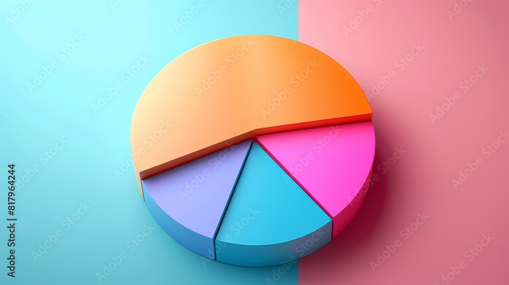 Poster a minimalist pie chart with different segments.
