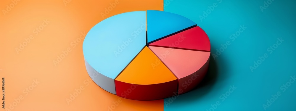 Poster a minimalist pie chart with different segments.