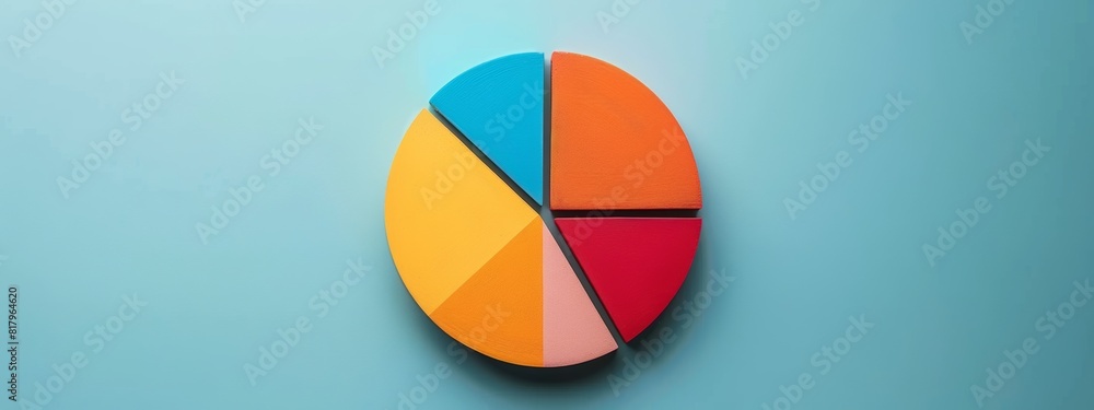 Poster a minimalist pie chart with different segments.