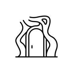 Magic fantasy door outline icons, minimalist vector illustration ,simple transparent graphic element .Isolated on white background