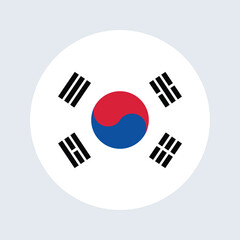 National Flag of South Korea. South Korea Flag. South Korea Round flag.
