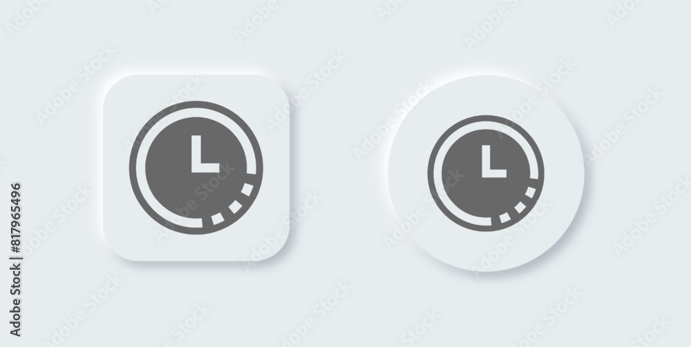 Poster timer solid icon in neomorphic design style. countdown signs vector illustration.