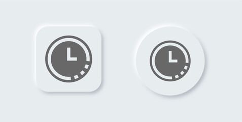 Fototapeta premium Timer solid icon in neomorphic design style. Countdown signs vector illustration.