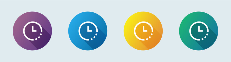 Timer line icon in flat design style. Countdown signs vector illustration.