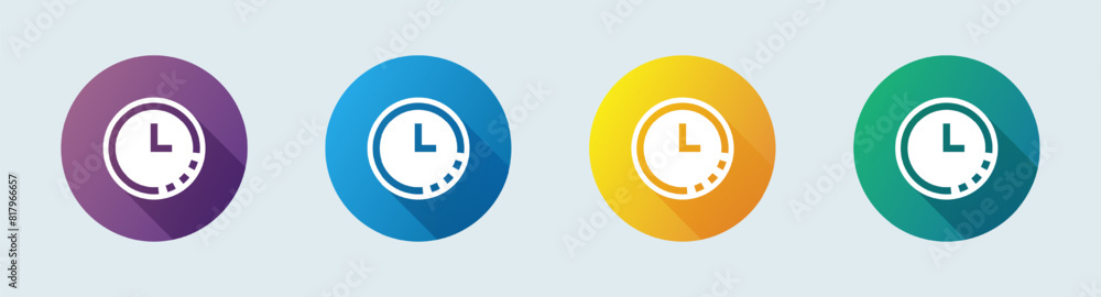Poster timer solid icon in flat design style. countdown signs vector illustration.