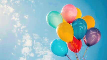 bright bunch of Colorful balloons. Background