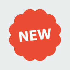 New label sticker shape. Retail store new product arrival or fresh sale promotion advertising sticky badge symbol.