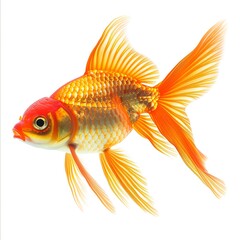 Fototapeta premium a photo of Goldfish, isolated on white background.