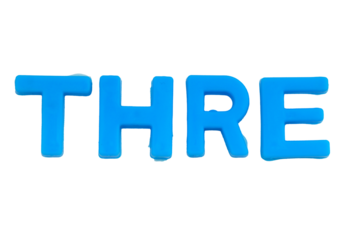 Blue Letters THRE isolate no white background.png