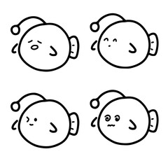 Ocean Creature: Anglerfish Illustrations | Cute Hand Drawings | For Creative Projects | Minimalist Design