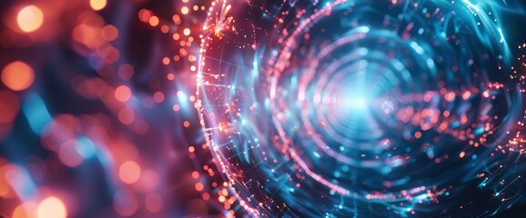 Obraz premium Technology Abstract, Virtual Energy Streams, Technology Abstract Background