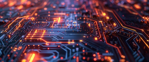 Technology Abstract, Virtual Fractal Circuits, Technology Abstract Background