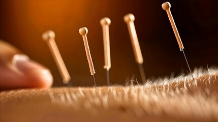 Acupuncture Needles on Patient's Back