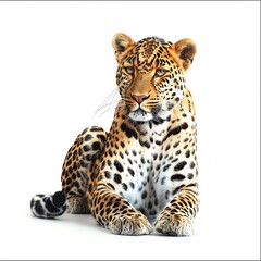 Obraz premium Photo of Leopard, Isolate on white background