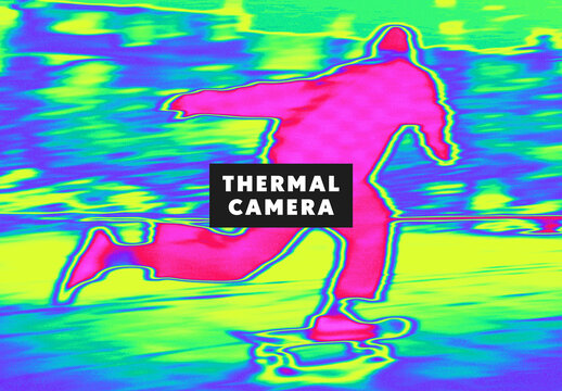 Thermal Camera Photo Effect Mockup