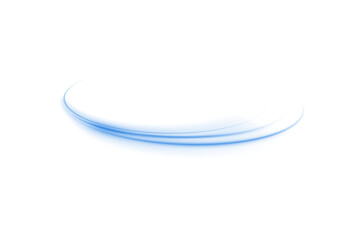 Abstract light lines of motion and speed with sparks of blue color. Light everyday luminous effect. Semicircular wave. Light trace curve swirl. PNG.