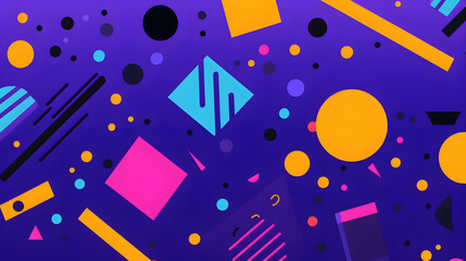 purple retro style 90's geometric design vector pattern shapes design poster background