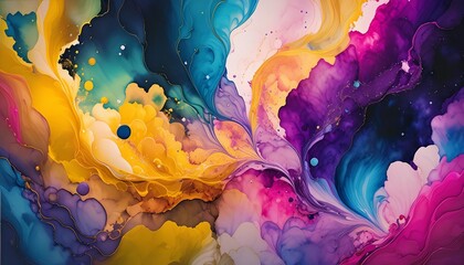 colourful fun watercolor paint abstracts illustration