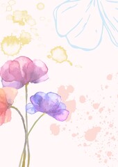 watercolor illustration of flowers