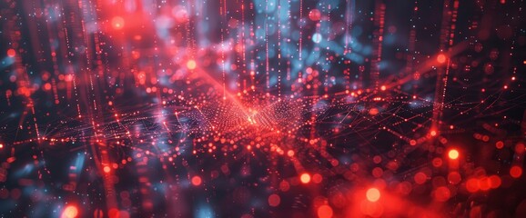 Obraz premium Technology Abstract, Virtual Algorithm Grids, Technology Abstract Background