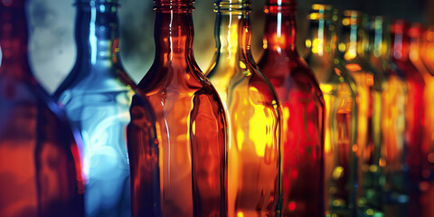 Replenishment Ritual: A tidy desk littered with empty water bottles, ready for a refreshment round