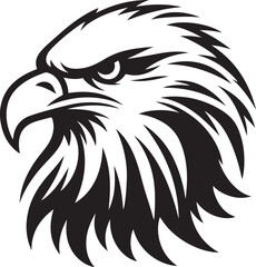 Eagle face silhouette vector illustration.