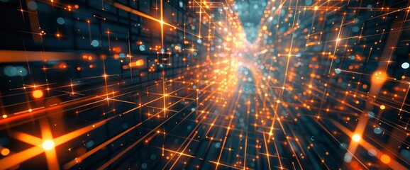 Fototapeta premium Technology Abstract, Virtual Data Fractals, Technology Abstract Background