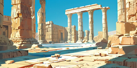 Ancient ruins of an advanced civilization, still bearing witness to their ingenuity and resilience