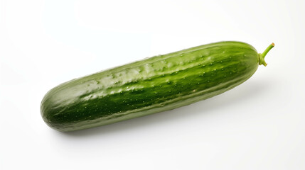Fresh green cucumber isolated on white background.