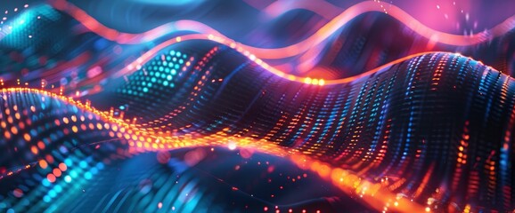 Technology Abstract, Neural Energy Waves, Technology Abstract Background