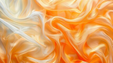 Fototapeta premium Abstract Background of Semi-Transparent Orange Silk Fabric