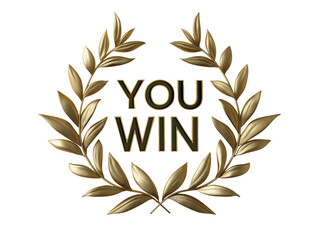 Obraz premium Winner word in golden wreath and 