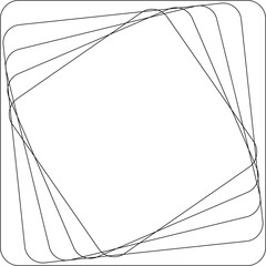 Rounded square swirl icon. Geometric element