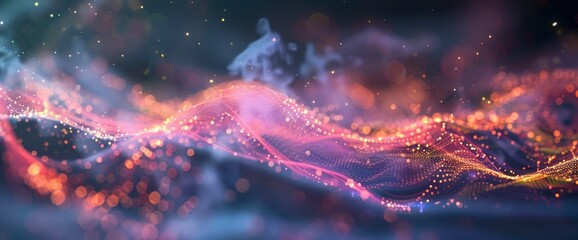Technology Abstract, Quantum Data Streams, Technology Abstract Background