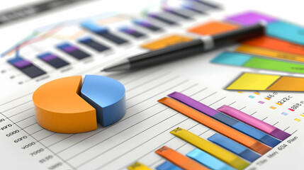 Photo realistic Financial Asset Allocation Chart on White Background for Investment Strategy, Financial Planning, and Economic Growth   Finance Investment and Wealth Theme