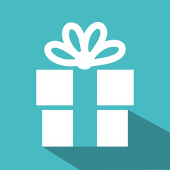 Gift box icons in modern flat style. Gift boxes with ribbon icons set. Gift box flat line silhouette set.