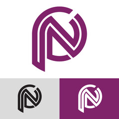 Alphabet letters monogram logo  PN, NP, P and N, elegant and Professional letter icon design