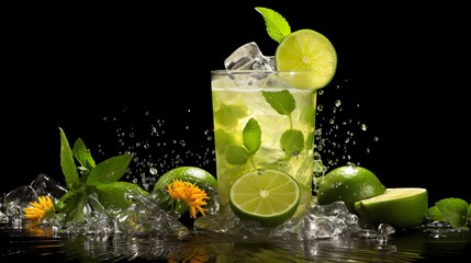 Fototapeta premium cocktail with lime