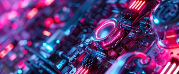 Fototapeta premium Technology Abstract, Digital Neural Patterns, Technology Abstract Background