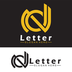 Alphabet letters monogram logo  DN, ND, D and N, elegant and Professional letter icon design
