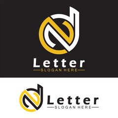 Obraz premium Alphabet letters monogram logo DN, ND, D and N, elegant and Professional letter icon design