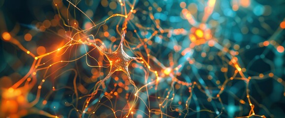 Technology Abstract, Digital Neural Webs, Technology Abstract Background