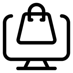 computer line icon isolated on white background