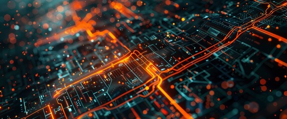 Technology Abstract, Digital Processing Maps, Technology Abstract Background