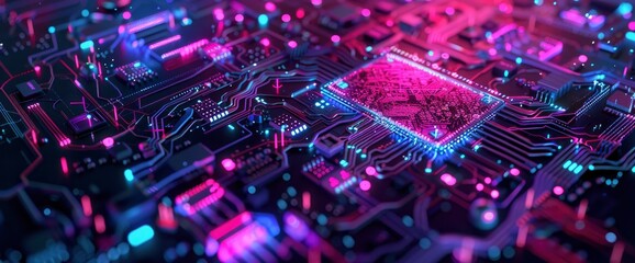 Fototapeta premium Technology Abstract, Holographic Circuits, Technology Abstract Background